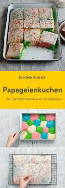 Saftiger Papageienkuchen Rezept Mit Video Kitchen Stories Rezept Papageienkuchen Papagei Kuchen Bunter Kuchen