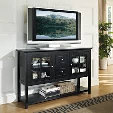 Black Highboy Wood Tv Stand Tv Stand With Glass Doors Thin Tv Stand Wood Console Table