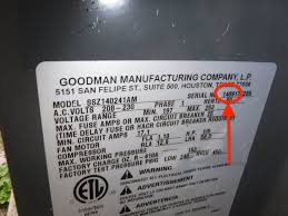 Goodman central air conditioners review: Goodman Ac Age How To Find The Year Of Manufacture Waypoint