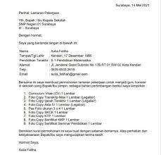 Surat lamaran kerja merupakan salah satu syarat untuk mendapatkan pekerjaan yang ingin anda dapatkan. A3owetr Oicmtm