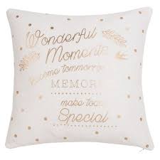 Housse De Coussin En Coton Imprime Blanc Et Dore 40x40 Chambre Ado Rose Deco Chambre Ados Housse De Coussin