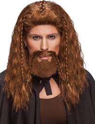 Wikinger Vollbart Bart Braun Kupfer Karneval Fasching Party Cosplay