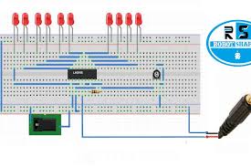 Simple 20 led vu meter datasheet guide 6 steps. How To Make Music Operated Led Chaser Ckt Vu Meter Using Lm3915 Led Disco Robotshapers Best Diy Science Engineering Teachnical Blogs