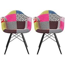 22 w dining chair beige mist fabric antique brass metal frame contemporary. 2xhome Set Of 2 Multi Color Modern Upholstered Molded Armchair Fabric Chair Patchwork Multi Pattern Dark Black Wood Wooden Leg Eiffel Dining Room Chair In Dubai Uae Whizz Chairs
