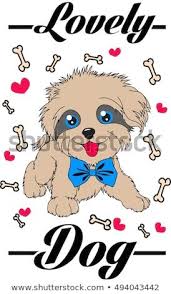 Cute Dog With Text Vector Bones And Hearts Sevimli Kopekler Sanatcilar Resim
