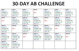 30 Day Abs Challenge Chart Myfitnesspal Com