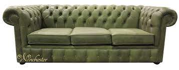 3.8 out of 5 stars 120. Chesterfield 3 Seater Settee Selvaggio Sage Green Leather Sofa