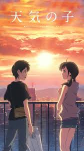 Most Best Anime Wallpaper Iphone Your Name Anime Movies Anime Wallpaper Anime Scenery Mountain and clouds digital wallpaper, two anime character standing on wood branch facing.