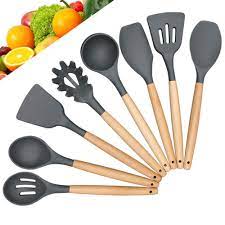 We did not find results for: Kitchen Utensil Set Silicone Cooking Utensils For Nonstick Cookware 8 Piece Kitchen Tool With Wooden Handle Cooking Spoon Silicone Spatula Set Bpa Free Grey Buy Online In Aruba At