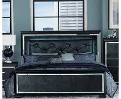 Black panel bed at affordable price with free nationwide delivery. Allura Black King Upholstered Panel Bed 1stopbedrooms