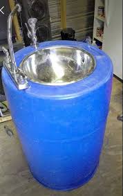 portable sink plastic barrel ideas