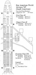 Vintage Airline Seat Map Pan Am Boeing 747 Pan Am Boeing