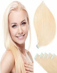 Wigs made of 100% human hair or remy human hair can be curled and styled, just like your own hair. 18 Real Blonde Human Hair Extensions Weighs 40g Natural Blonde Hair Extensions With Weft Tape Platinum Blonde Remy Hair Extensions Easy Straight Hair Tape In Extensions Tofafa Hair