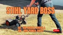 POWER SWEEP & BRUSH Removes Rocks from Grass, Caked dirt, and even water  from your path!