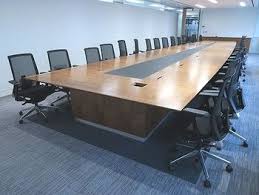 An Exquisite Bespoke Office Boardroom Table To Seat 30 People American Black Walnut Veneer Top With Boardroom Table Board Room Design Office Furniture Tables