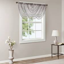 Grey chenille curtains valance for living room window waterfall valance for kitchen, rod pocket (w39 inch, 1 panel). Product List Valances Tiers Olliix