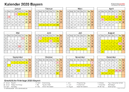 Laden sie unseren kalender 2021 mit den feiertagen für bayern in den formaten pdf oder png. Kalender 2020 Bayern Ferien Feiertage Word Vorlagen