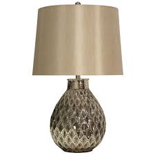 An Embossed Antique Nickel Finish Imbues This Filigreed Table Lamp From Stylecraft With A Compelling Luster Topped With A Hardb Fabric Shades Lamp Light Table