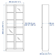 Adapt space between shelves according to your needs. Billy Bookcase With Glass Doors Dark Red 31 1 2x11 3 4x79 1 2 Ikea
