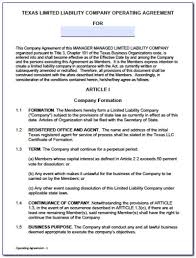 The operating agreement is the governing document that sets the framework of the rules under which your company is to operate. Texas Single Member Llc Operating Agreement Template Vincegray2014