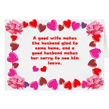 Never mind about the ladies; Good Wife Good Husband Quotes Greeting Card Zazzle Com
