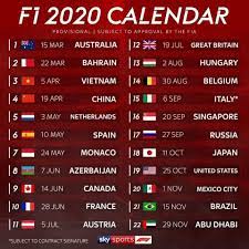 Here you'll find the complete 2021 f1 calendar as well as the drivers' championship standings. F1 2020 Schedule Race Calendar F1 Calendar Formula 1