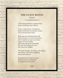 The Guest House Poem Classic Poem Art Print Poetry Wall Art Etsy Classic Poems Rumi Rumi Poem
