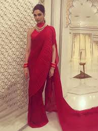 They desired me watching on saree. Buy Deepika Padukone Red Frilled Saree Online From Ethnicplus For 1649