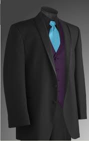 Black And Purple Tuxedo Pin By Aussie Stephanie On Wedding Purple Turquoise Wedding Purple Teal Wedding Purple Wedding Theme