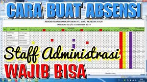 Cara Buat Absensi Karyawan Di Excel 2007 Youtube