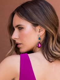Pendientes Bárbara fucsia y verde agua