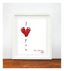 Valentines Day Gift For New Dad From Baby S First Valentine Red Heart I Love You Art Print Your Child S Feet 8x10 Or 11x14 Unframed Baby Footprint Art Valentine Crafts Valentine Day