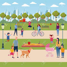 You'll find hidden pictures for holidays like valentine's day and mother's. Families With Kids In Park At Sunny Day Scenery Vector Illustration Royalty Free Cliparts Vectors And Stock Illustration Image 110196583