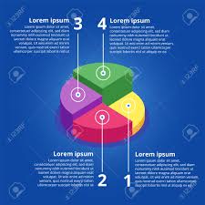 Pie Chart On Isolated Background Isometric Pie Charts Different