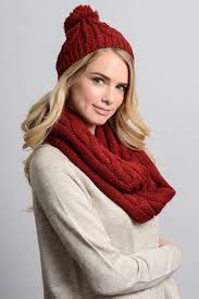 The hat is suitable for all: Cable Knit Scarf And Hat Set Red