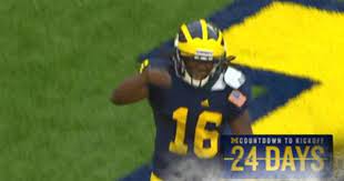 24 Days Until Michigan Football Is Eating Goblue Go Blue Michigan Football Football Helmets