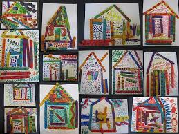 Grade 1 Little Houses Elementary Art Projects Art Lessons Kindergarten Art