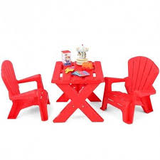 Now your child can have hours of fun, with the minnie mouse 4 activity table set. 3 Piece Plastic Children Play Table Chair Set Red Color Re