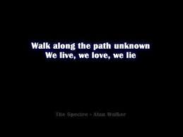 Karaoke Male The Spectre Alan Walker Lyrics Video Alan Walker Favorite Lyrics Lyrics