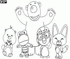 Pororo the little penguin is a korean animation television series created by iconix entertainment sk broadband ocon ebs and channel one with animation produced by studio gail and rendered by the seoul animation center. Pororo The Little Penguin Coloring Pages Printable Games