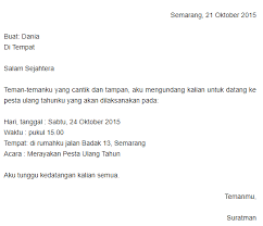 Contoh Undangan Yang Tidak Resmi