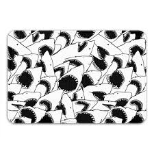 Maybe you would like to learn more about one of these? Black White Bath Mat Shark Shower Mat Jaws Bath Rug Fish Memory Foa Sharp Shirter