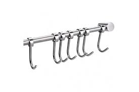 Check spelling or type a new query. Sumnacon Pot Pan Rack With 7 Hooks Solid Stainless Steel Rail Kitchen Cookware Utensil Pot Rack Hooks Hanger 38cm Wall Mounted Heavy Duty Kitchenware Lid Towels Storage Organiser Easy Instal Matt Blatt