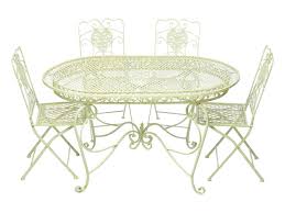 Garnitur Gartentisch 4 Stuhle Creme Weiss Eisen Garten Mit Bildern Gartentisch Stuhle Gartenmobel