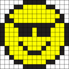Sunglasses Emoji Pixel Art Templates Pixel Art Perler Beads