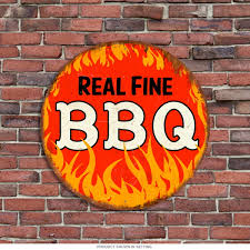 Maybe you would like to learn more about one of these? Real Fine Bbq Flames Round Metal Kitchen Sign Large At Retro Planet