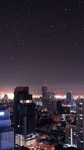 Night Stars Buildings Skyscrapers Cityscape Cityscape Wallpaper City Aesthetic Sky Aesthetic