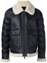 Moncler Padded Sleeve Shearling Jacket Expensive Leather Jackets Shearling Jacket Leather Jacket Jackets