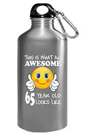 This tasteful photo album is the perfect way to give your mother a look back on her 65 years of life. Emoji Birthday 65th Birthday Presents Woman 65 Year Old Gift Water Bottle Buy Online In Angola At Angola Desertcart Com Productid 55938245