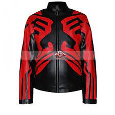 Star Wars Darth Maul Cafe Racer Leather Jacket Red And Black Jacket Cafe Racer Leather Jacket Celebrity Jackets